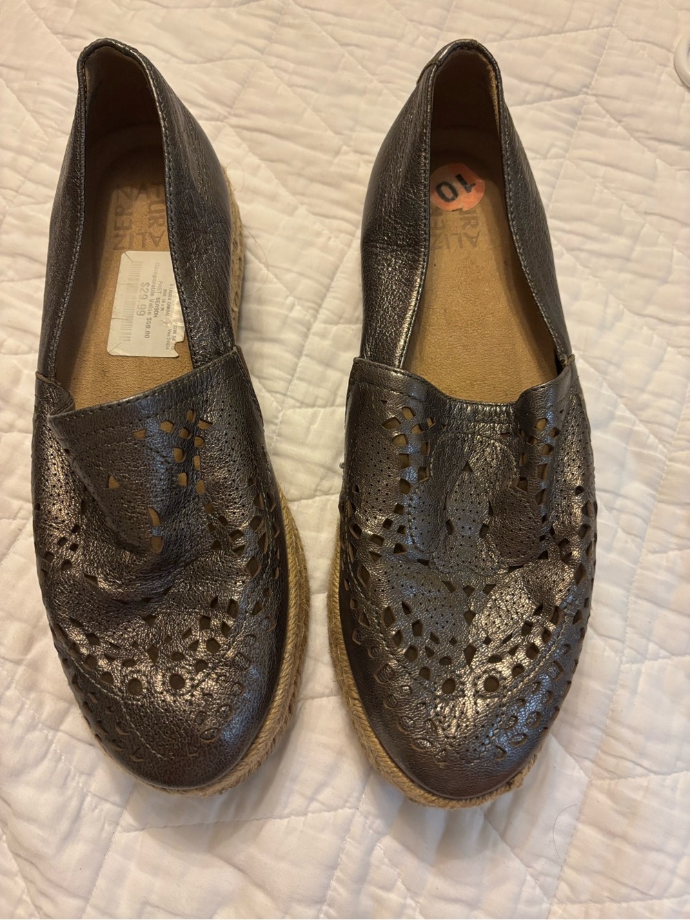 Naturalizer Metallic Brown Espadrille Slip-On Shoes